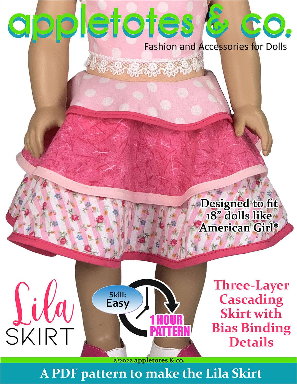 Lila Skirt 18 Inch Doll Sewing Pattern