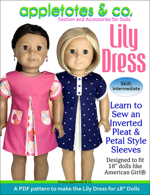 Lily Dress Sewing Pattern for 18 Inch Dolls