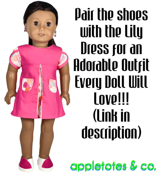Lily Shoes ITH Embroidery Patterns for 18 Inch Dolls