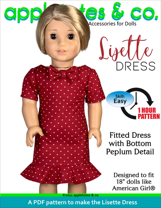 Lisette Dress 18 Inch Doll Sewing Pattern
