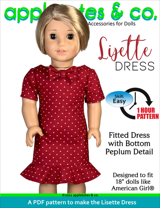 Lisette Dress 18 Inch Doll Sewing Pattern