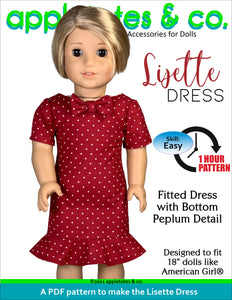 Lisette Dress 18 Inch Doll Sewing Pattern