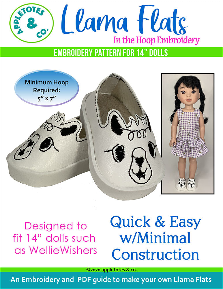 Llama Flats ITH Embroidery Patterns for 14 Inch Dolls