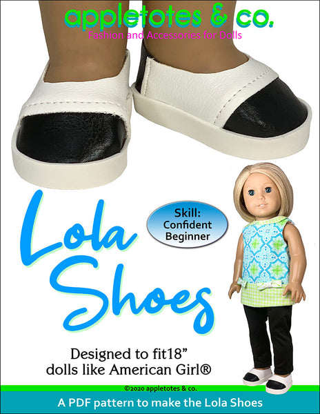 Lola Shoes Sewing Pattern for 18 Inch Dolls