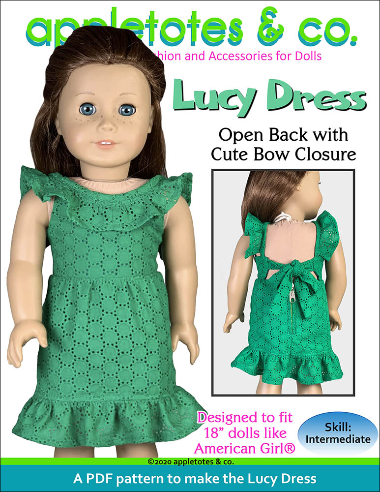 Lucy Dress Sewing Pattern for 18 Inch Dolls