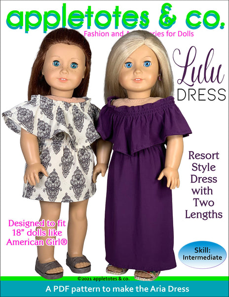 Lulu Dress 18 Inch Doll Sewing Pattern