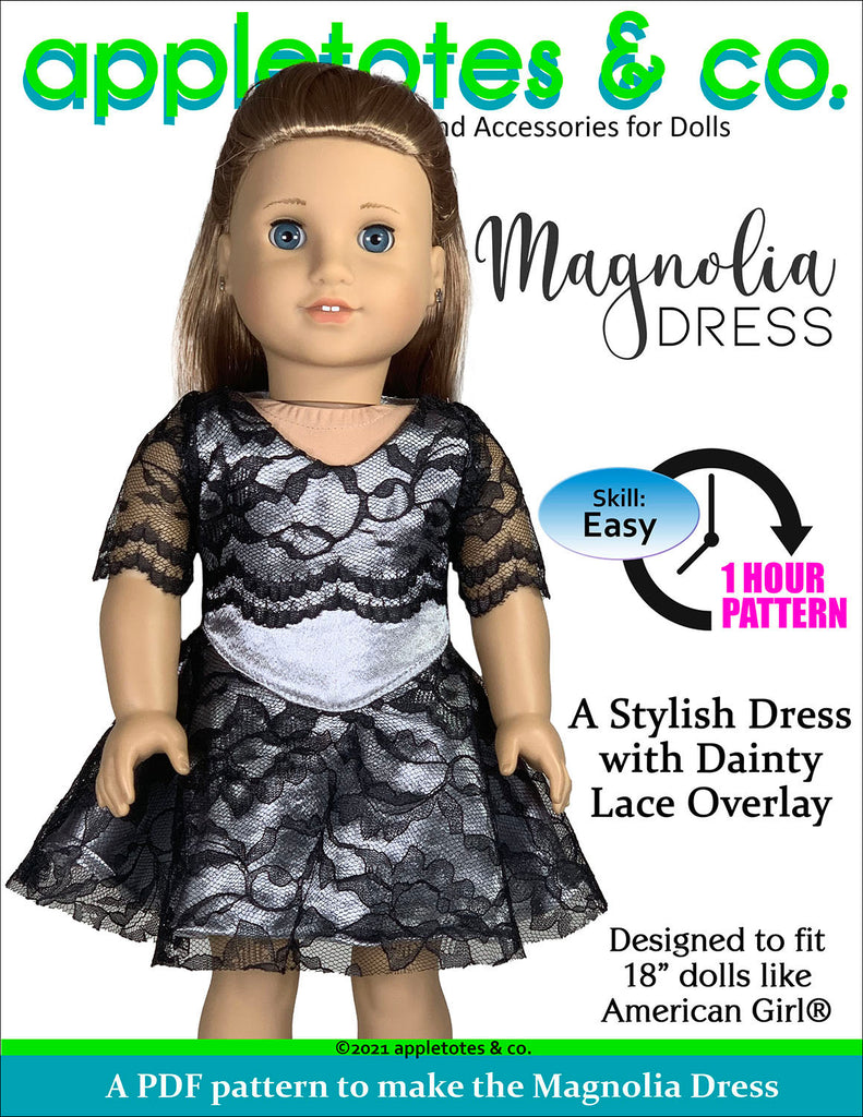 Magnolia Dress 18 Inch Doll Sewing Pattern – Appletotes & Co.