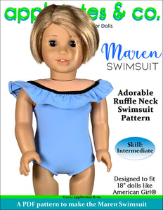 Maren Swimsuit 18 Inch Doll Sewing Pattern
