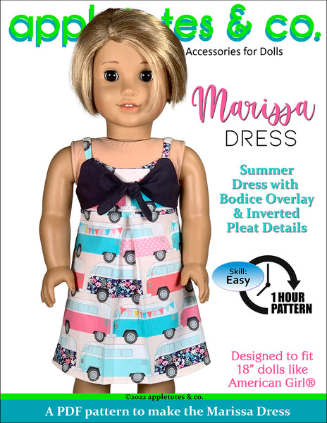 Marissa Dress 18 Inch Doll Sewing Pattern