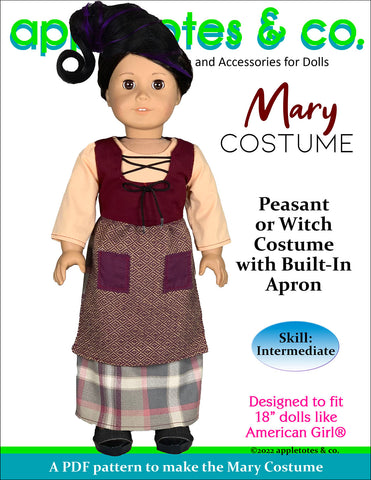 Mary Costume 18 Inch Doll Sewing Pattern