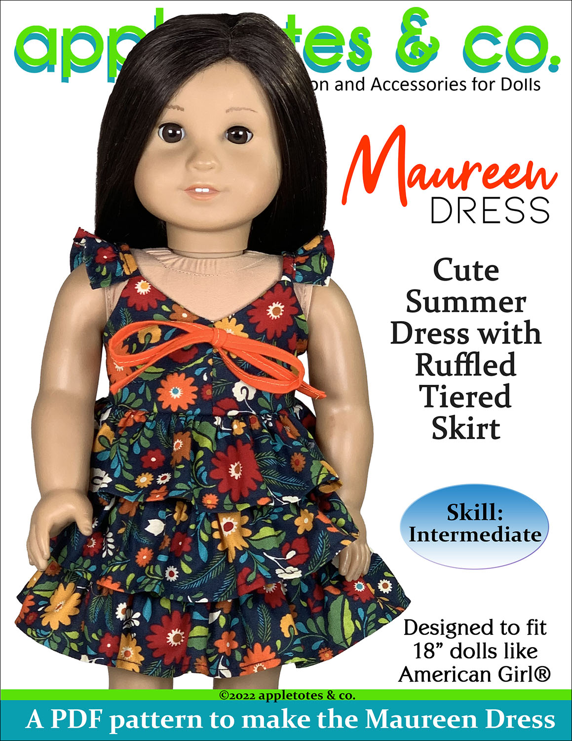 Maureen Dress 18 Inch Doll Sewing Pattern