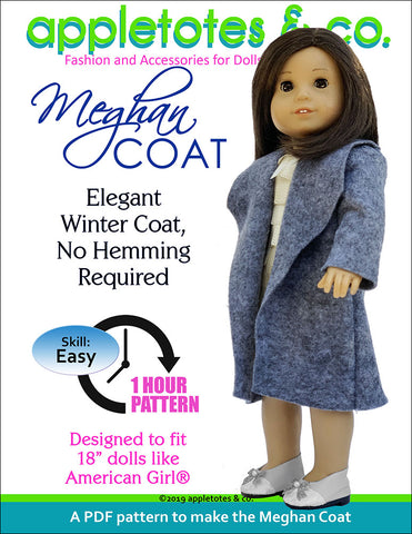 Meghan Coat Sewing Pattern for 18 Inch Dolls