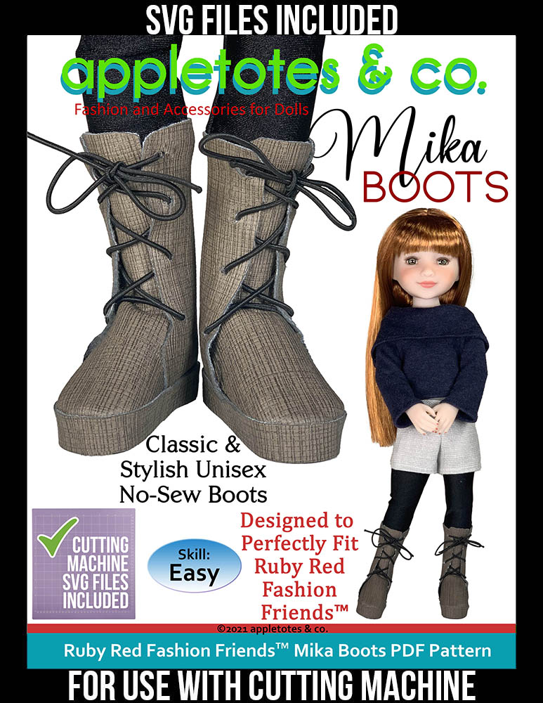 Mika Boots Ruby Red Fashion Friends™ Pattern - SVG Files Included