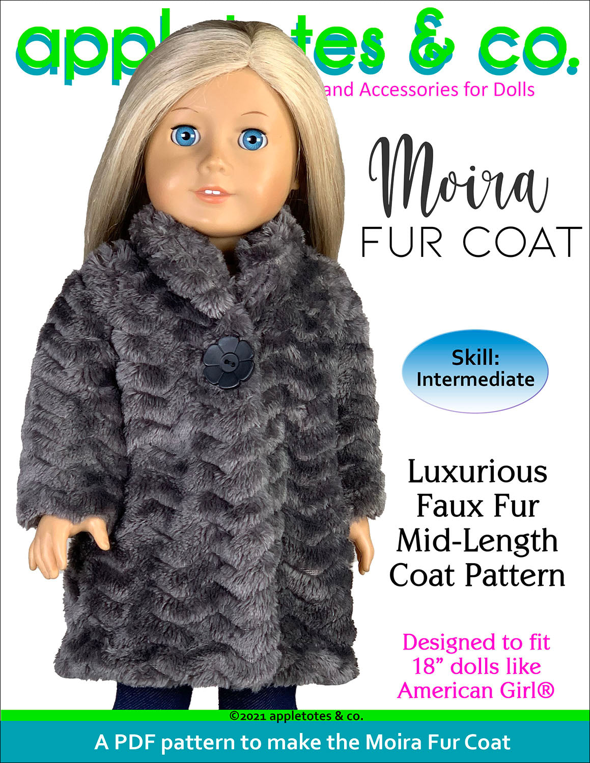 Moira Fur Coat 18 Inch Doll Sewing Pattern