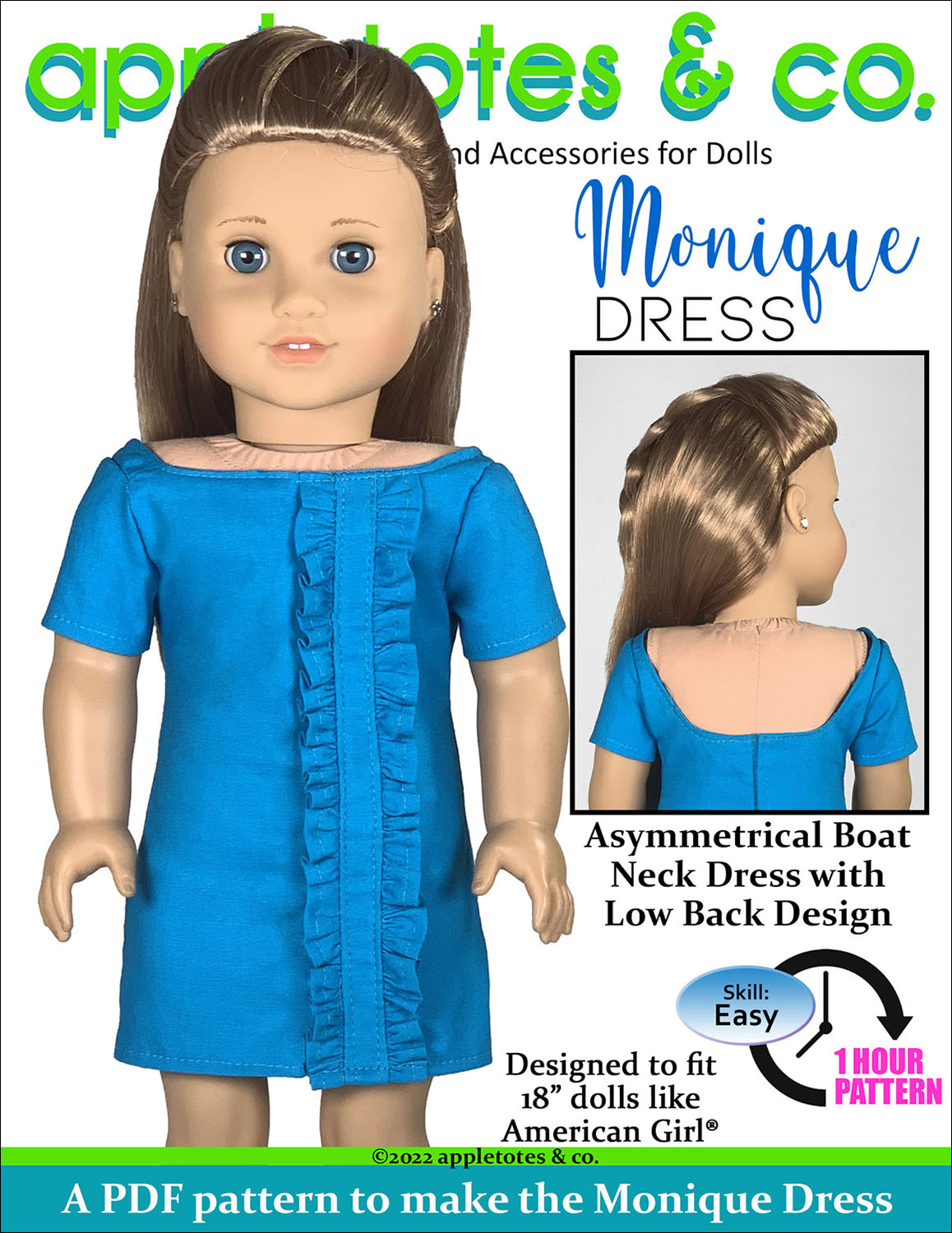 Monique Dress 18 Inch Doll Sewing Pattern
