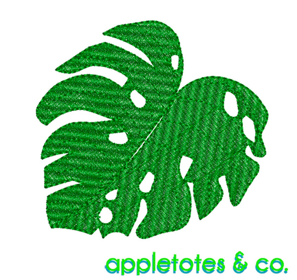 Monstera Leaf Machine Embroidery File for 18 Inch Dolls