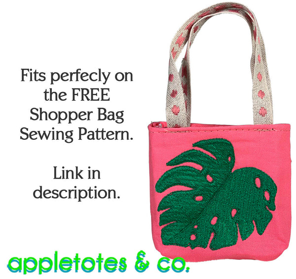 Monstera Leaf Machine Embroidery File for 18 Inch Dolls