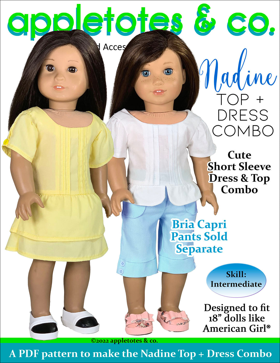 Nadine Top + Dress 18 Inch Doll Sewing Pattern