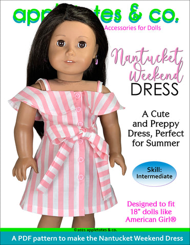 Nantucket Weekend Dress 18 Inch Doll Sewing Pattern