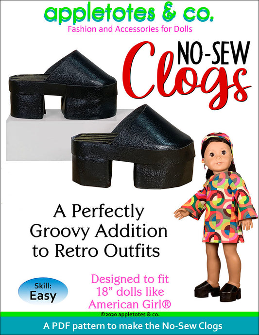 No-Sew Clogs Pattern for 18 Inch Dolls