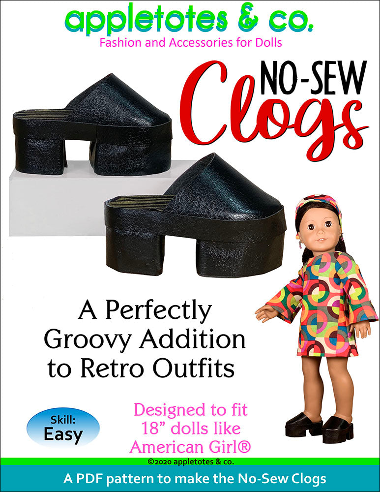 No-Sew Clogs Pattern for 18 Inch Dolls