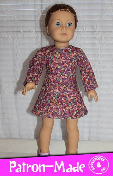Noelle Dress Sewing Pattern for 18 Inch Dolls
