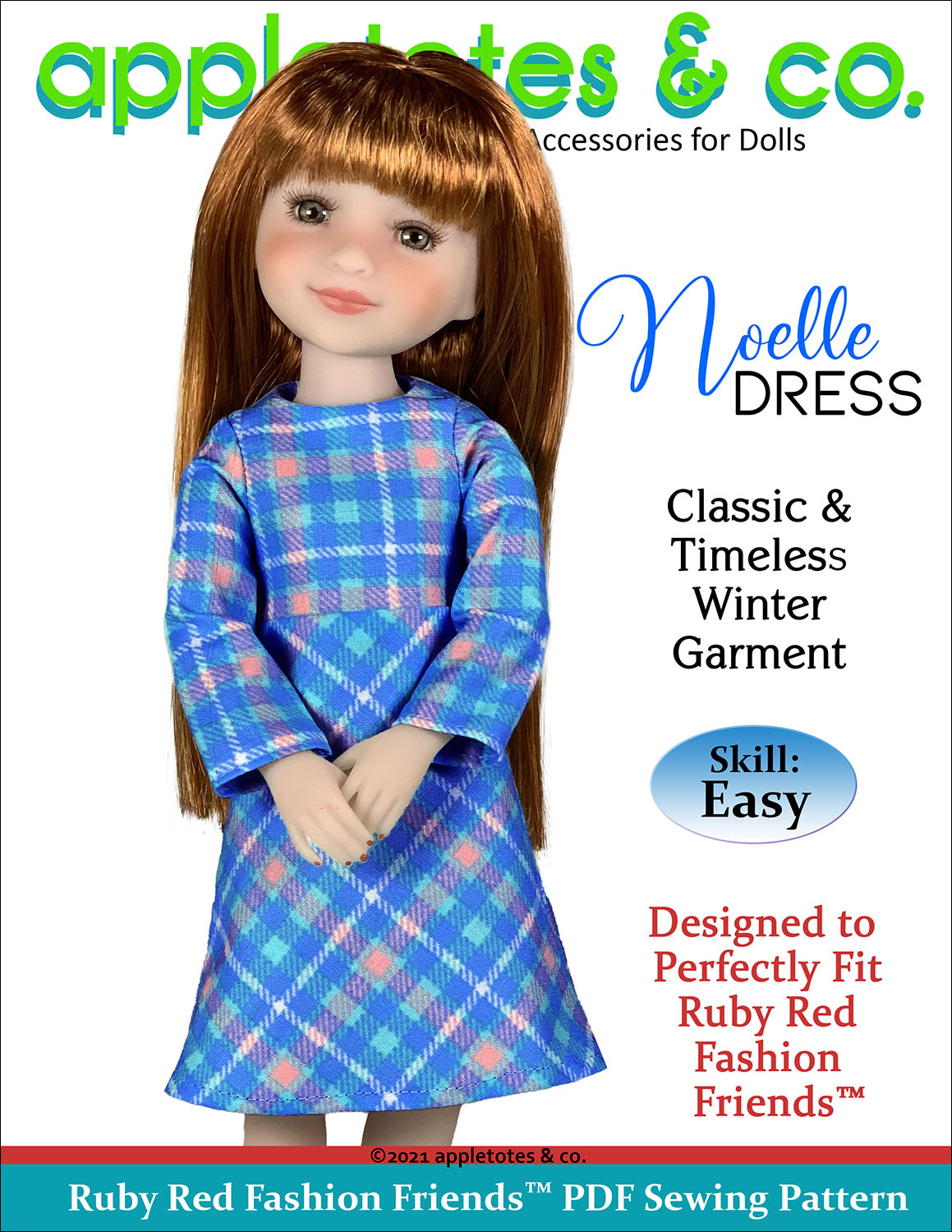 Noelle Dress Ruby Red Fashion Friends™ Sewing Pattern
