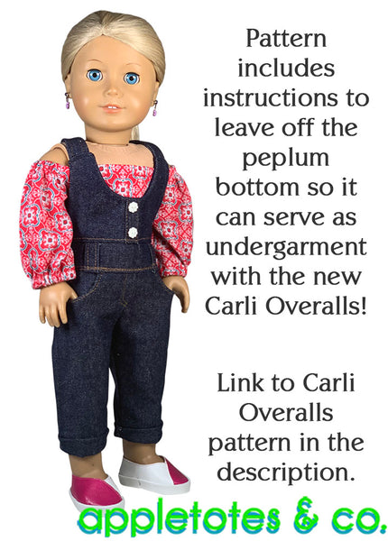 Olivia Blouse Sewing Pattern for 18 Inch Dolls