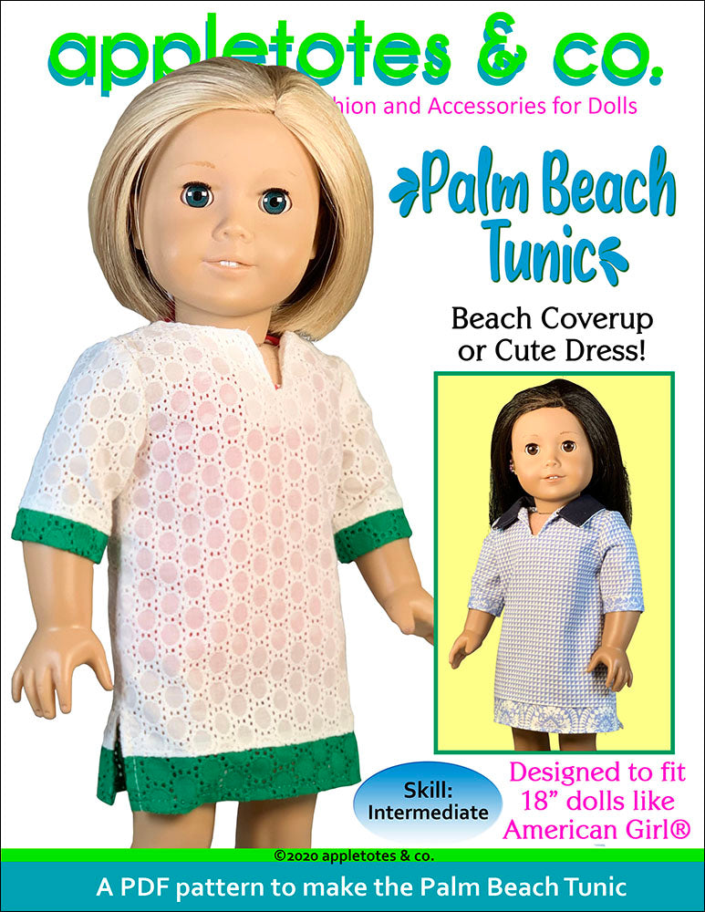 Palm Beach Tunic Sewing Pattern for 18 Inch Dolls
