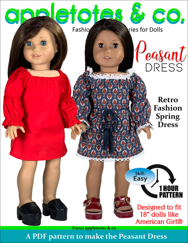 Peasant Dress 18 Inch Doll Sewing Pattern