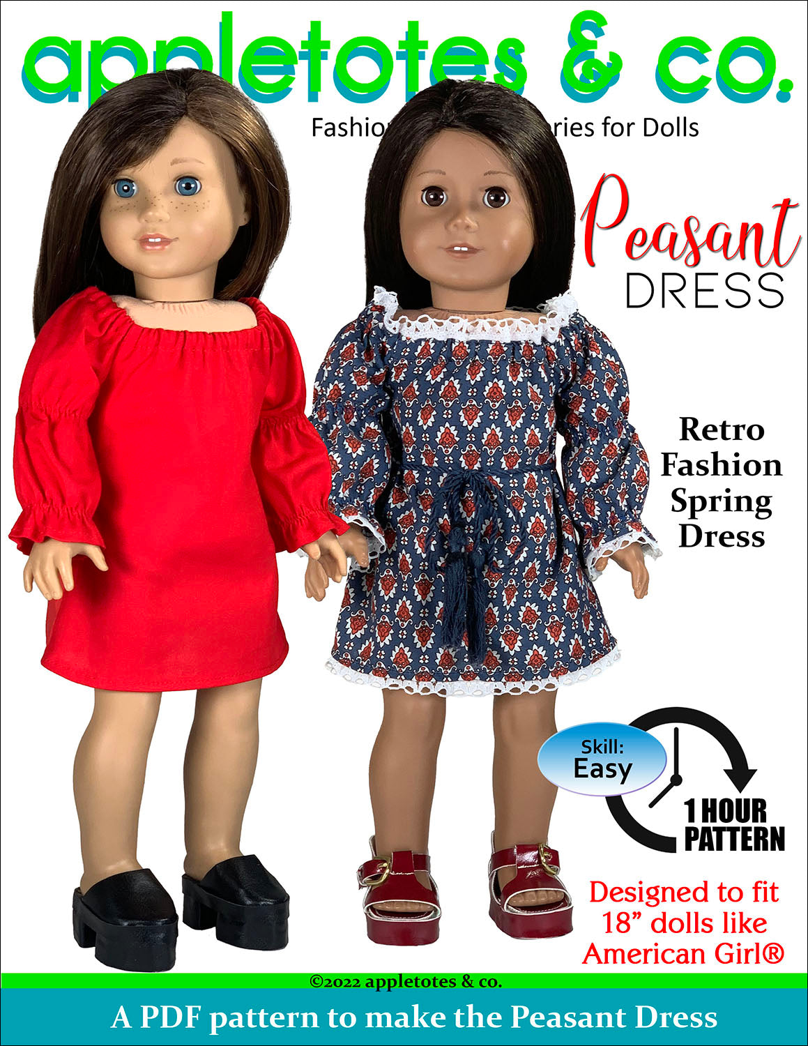 Peasant Dress 18 Inch Doll Sewing Pattern