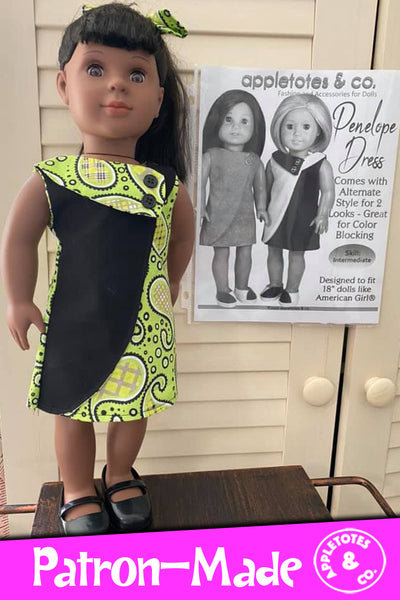 Penelope Dress Sewing Pattern for 18 Inch Dolls