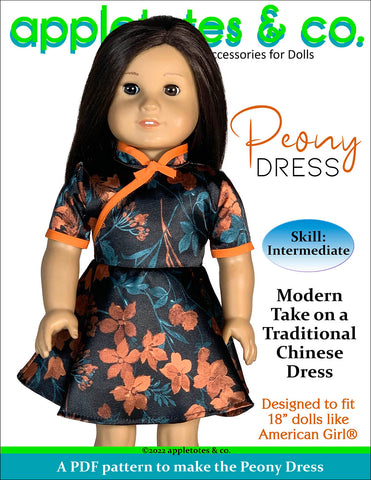 Peony Dress 18 Inch Doll Sewing Pattern
