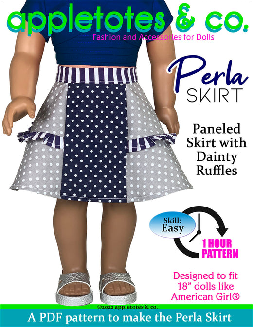 Perla Skirt 18 Inch Doll Sewing Pattern