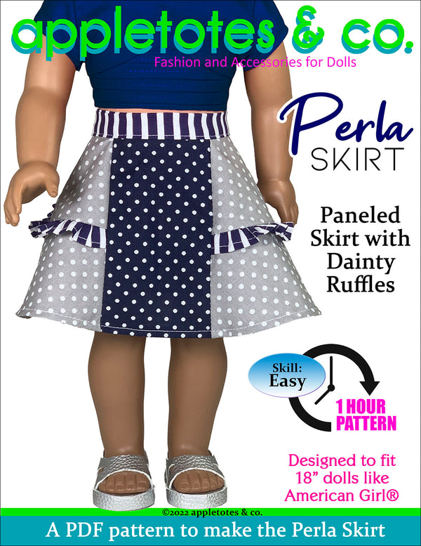 Perla Skirt 18 Inch Doll Sewing Pattern