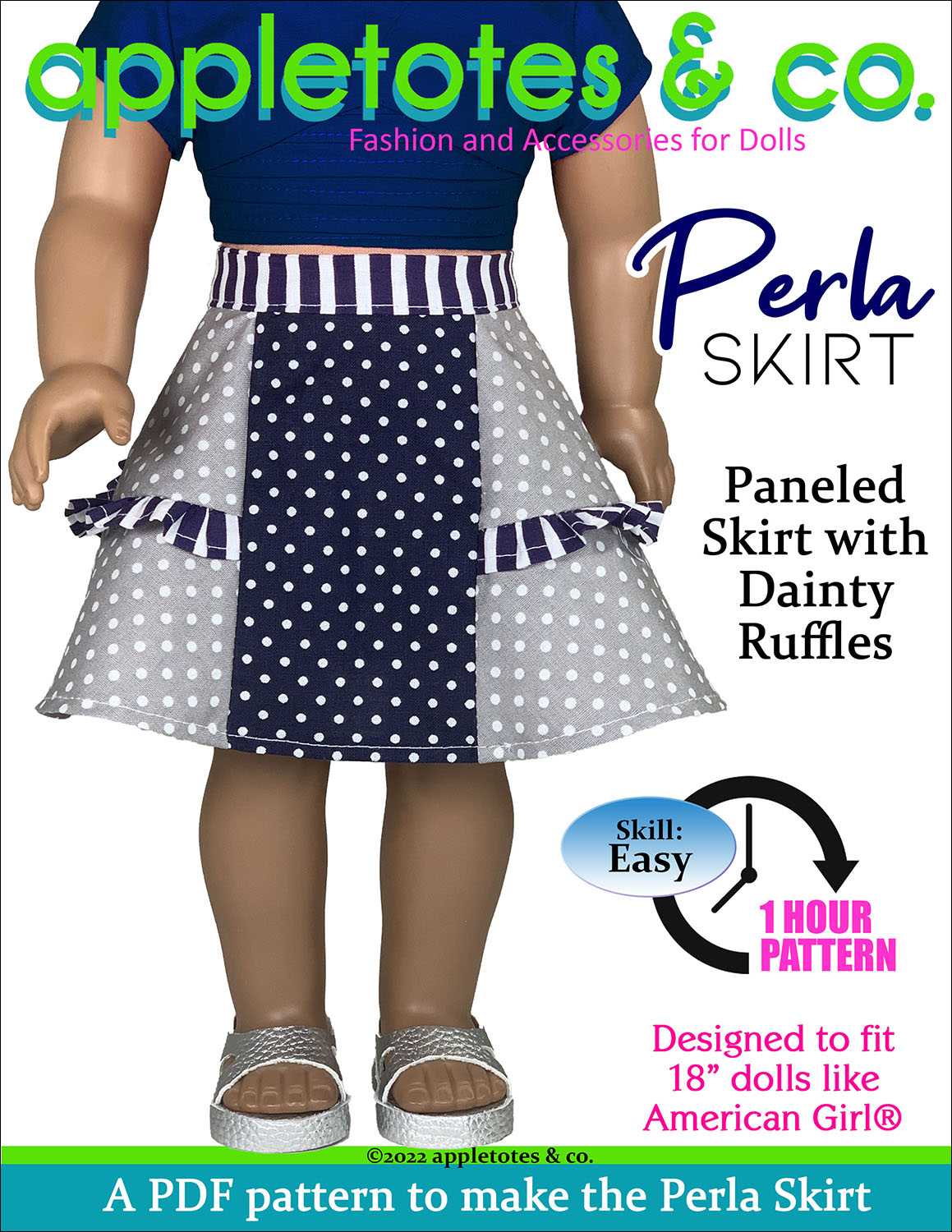 Perla Skirt 18 Inch Doll Sewing Pattern