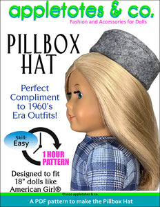 Pillbox Hat Sewing Pattern for 18 Inch Dolls