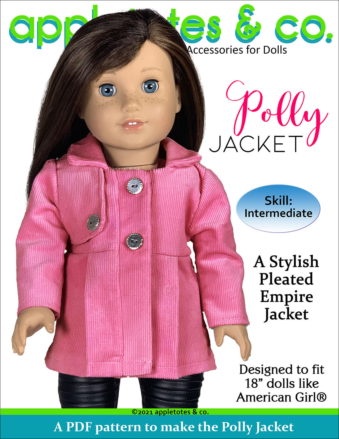 Polly Jacket 18 Inch Doll Sewing Pattern