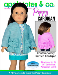 Poppy Cardigan 18 Inch Doll Sewing Pattern