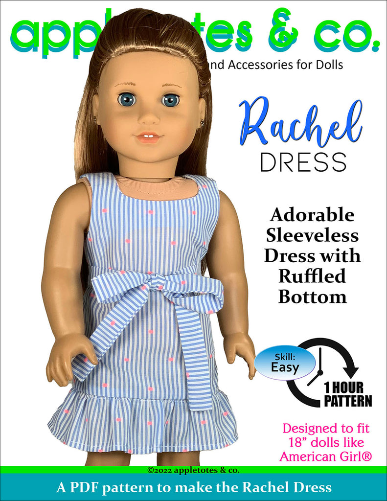 Rachel Dress 18 Inch Doll Sewing Pattern – Appletotes & Co.
