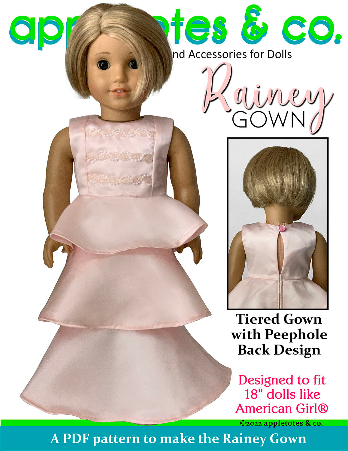 Rainey Gown 18 Inch Doll Sewing Pattern