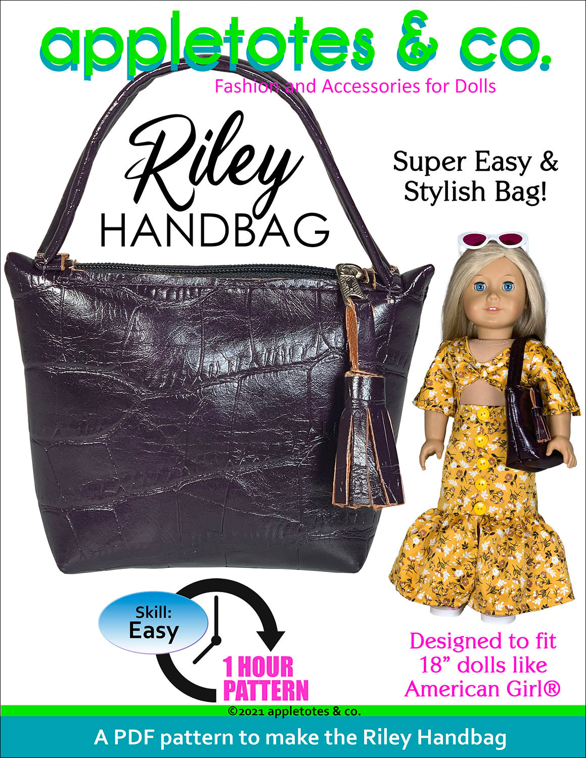 Riley Handbag 18 Inch Doll Pattern
