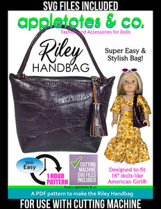 Riley Handbag 18 Inch Doll Pattern - SVG Files Included