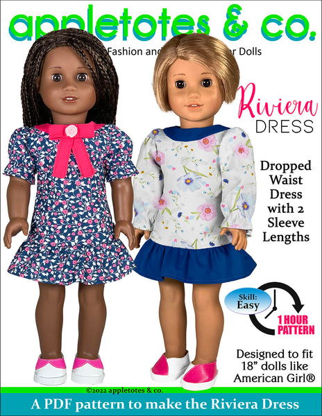 Riviera Dress 18 Inch Doll Sewing Pattern