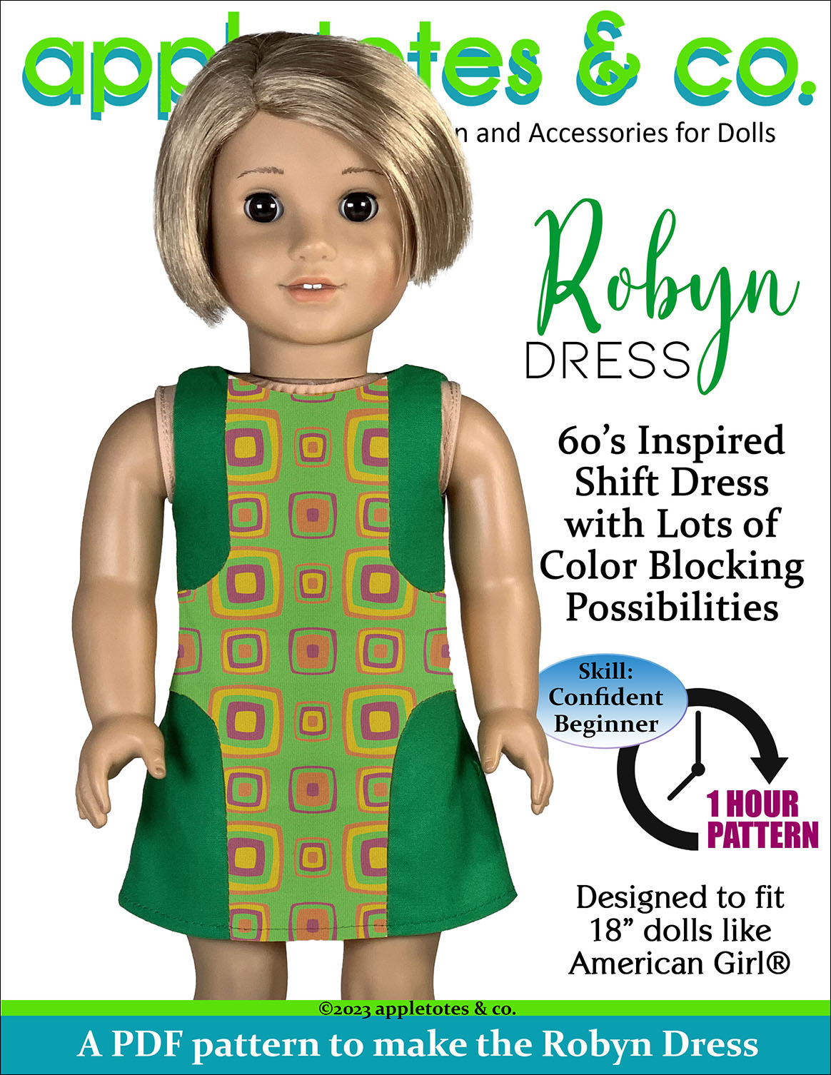 Robyn Dress 18 Inch Doll Sewing Pattern