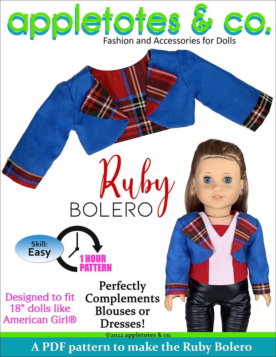 Ruby Bolero 18 Inch Doll Sewing Pattern