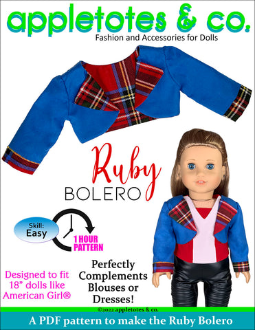 Ruby Bolero 18 Inch Doll Sewing Pattern