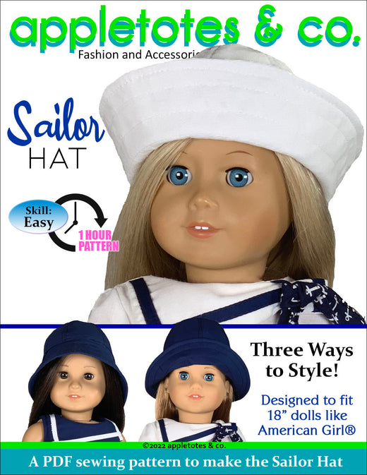 Sailor Hat 18 Inch Doll Pattern