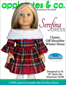 Serefina Dress 18 Inch Doll Sewing Pattern Appletotes & Co. Serefina Dress 18 Inch Doll Sewing Pattern Appletotes & Co.
