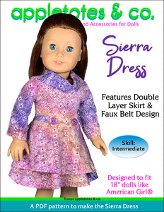 Sierra Dress Sewing Pattern for 18 Inch Dolls